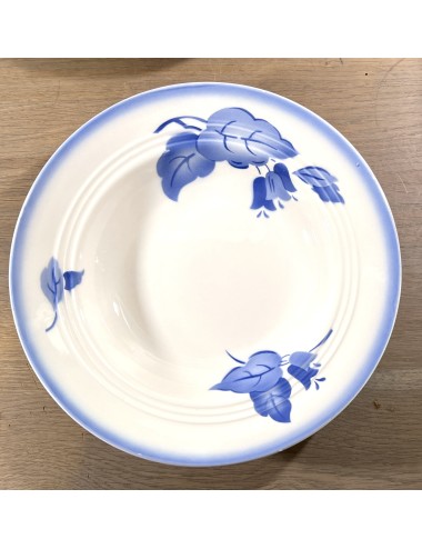 Deep plate / Soup plate / Pasta plate - Elsterwerda - executed in spritz decor with blue bell flowers