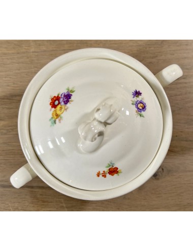 Sugar bowl - Petrus Regout - model BOUDEWIJN - décor PIOENROOS