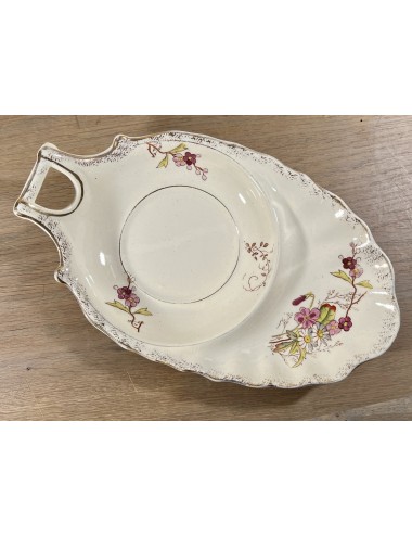 Cup Holder / Cup Tray - with handle - Faiencerie de Jemmapes - for large cup of drink with something tasty