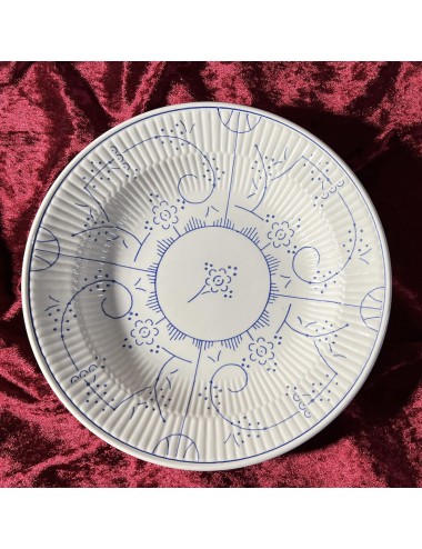 Deep plate / Soup plate / Pasta plate - Boch Keramis with blue stamp - décor COPENHAGUE in blue