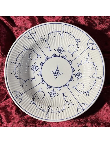 Deep plate / Soup plate / Pasta plate - Boch Keramis with black stamp - décor COPENHAGUE in blue