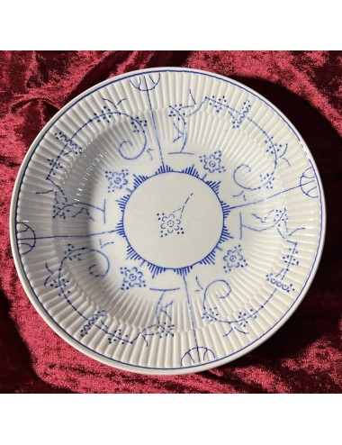 Deep plate / Soup plate / Pasta plate - Boch Belgium with round green stamp - décor COPENHAGUE in blue