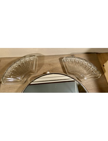 Snack dish / Presentation dish - turntable model - unmarked - 5 snack dishes made of glass including 1 round smaller one