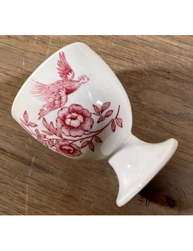 Egg cup - Ridgway Staffordshire - model WINDSOR with image of flowers and pheasant in red