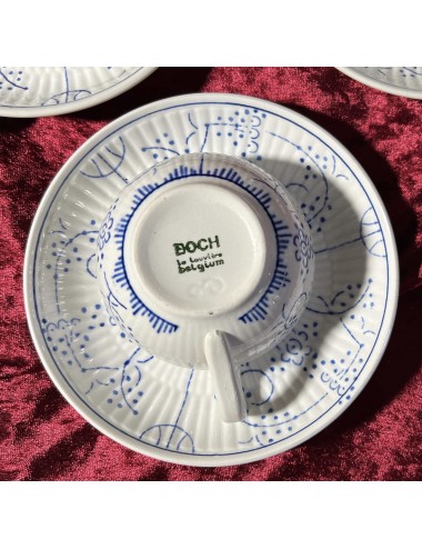 Cup and saucer - Boch La Louviere with green stamp - décor COPENHAGUE in blue