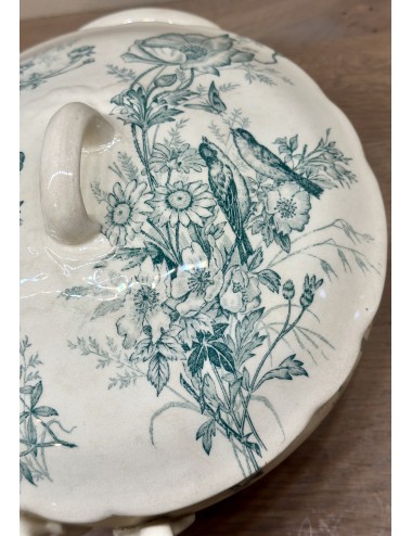 Terinne / Deck dish - Mouzin Lecat & Co - décor of birds on a branch, flowers and insects