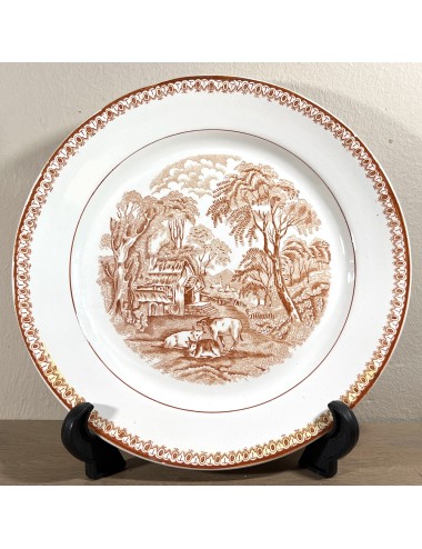 Plate / Dinner plate / Decorative plate - Nimy - décor in brown