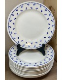 Ontbijtbord / Dessertbord - Boch - décor met dubbele bolletjes/dubbele stip/double pois uitgevoerd in blauw