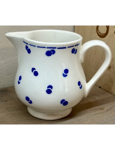Milk jug - Boch - décor with double dots/double dot/double pois executed in blue