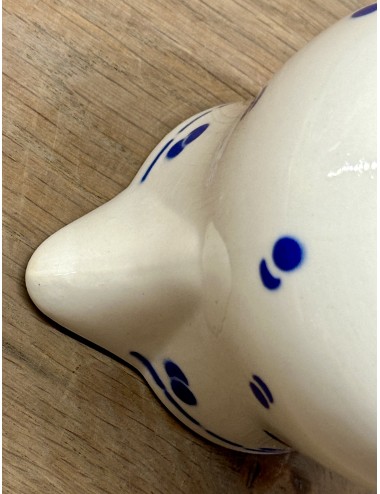 Milk jug - Boch - décor with double dots/double dot/double pois executed in blue
