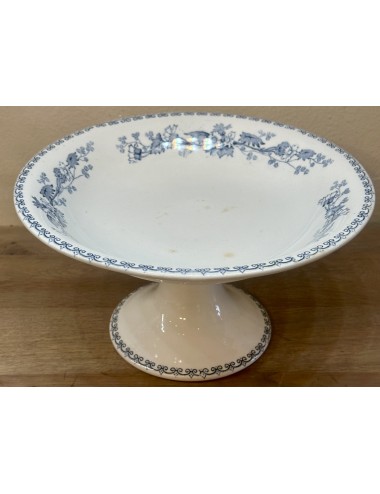 Tazza / Presentation bowl - on high base - Petrus Regout - décor BERTHA executed in blue