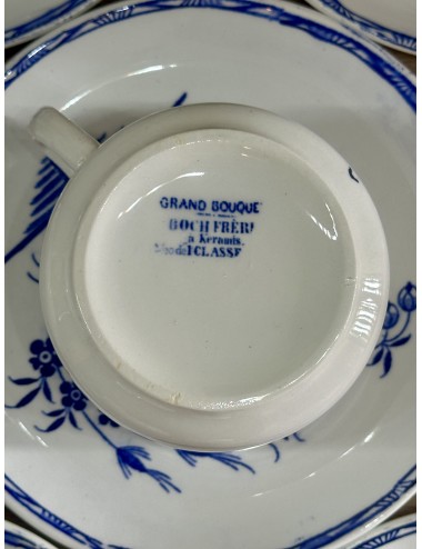 Cup and saucer - Boch - décor GRAND BOUQUET executed in blue - shape NAMUR