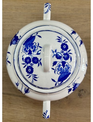 Sugar bowl - Boch - décor GRAND BOUQUET executed in blue - shape NAMUR