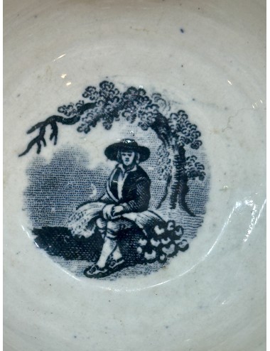 Cup - without saucer - unmarked but Boch La Louvière - décor GLANEURS/GLEANER executed in black and white