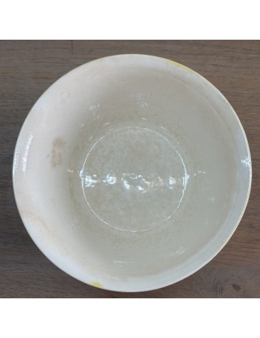Bowl - round, wide flared, model - Villeroy & Boch - executed in dark yellow exterior and cream colored interior