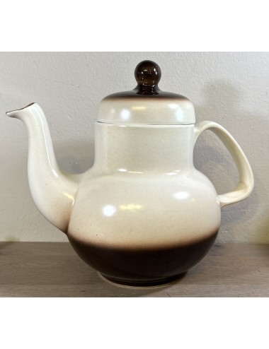 Coffee pot - Boch - décor SIERRA (stoneware?) executed in cream with a brown rim - shape MENUET