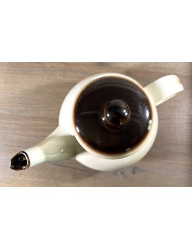 Coffee pot - Boch - décor SIERRA (stoneware?) executed in cream with a brown rim - shape MENUET