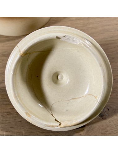 Suikerpot - Boch - décor SIERRA (stoneware?) uitgevoerd in crème met een bruine rand - vorm MENUET