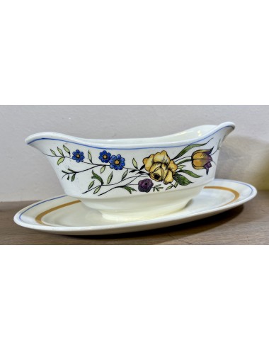 Juskom / Sauce bowl - Boch - décor D.1687 / D1687 - form GAND - design by Charles Catteau