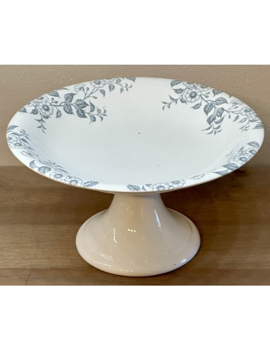 Tazza / Presentation dish - on high base - Societe Ceramique Maestricht - décor BOMBAY executed in gray