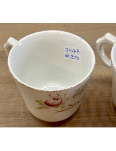 Mug / Large cup - Societe Ceramique Maestricht - part of a wedding service with flower décor and text ESPOIR
