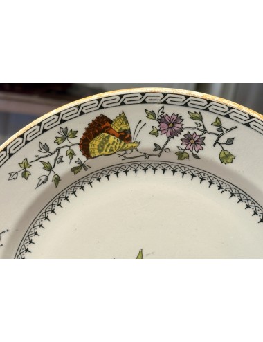 Dinerbord / Eetbord - Societe Ceramique Maestricht - décor PAPILLON (VLINDER) in meerkleurig décor