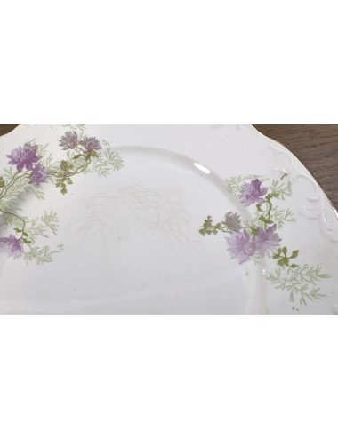 Dinerbord / Eetbord - Petrus Regout - model WILHELMINA - décor 272 met lila bloemetjes
