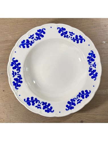 Deep plate / Soup plate / Pasta plate - Boch - shape FESTIVAL - décor CORONATION blue