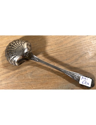 Powdered sugar scoop - rather large model in metal (not silver plated, no marks) executed