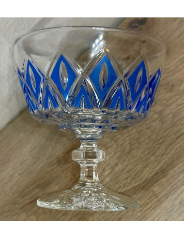 Ijscoupe / Schaaltje - VMC Reims (Verreries Mécanques Champenoises) - in blauw uitgevoerd glas