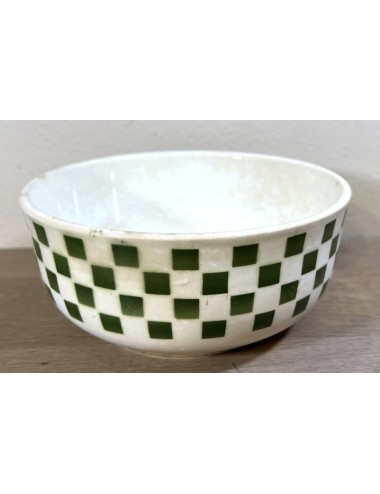 Bowl / Nesting dish - smaller model - Societe Ceramique Maestricht - décor 8853 with a green checkered upper part