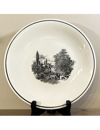 Dinner plate / Dinner plate - Boch - décor LANDSCAPE executed in black