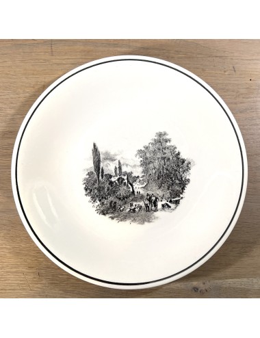 Dinner plate / Dinner plate - Boch - décor LANDSCAPE executed in black