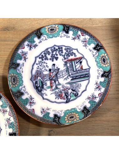 Breakfast plate / Dessert plate - B.F. (Boch Frères) - décor CANTON with colored oriental image