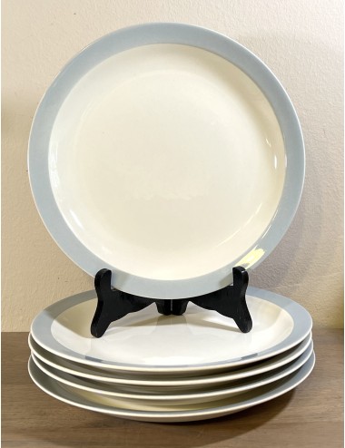 Dinner plate - Petrus Regout - décor in pastel gray/blue celadon color