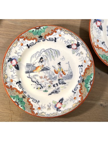 Ontbijtbord / Dessertbord - Petrus Regout - décor TIMOR met gekleurde Oosterse afbeelding