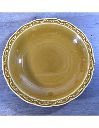 Deep plate / Soup plate / Pasta plate - Sarreguemines - décor in light brown color with worked edge