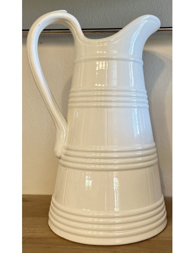Water jug / Pouring jug - large model - Boch - executed with bands in white earthenware