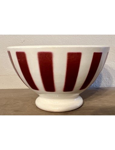 Rinse bowl / Bowl -B.F.K. (Boch Frères Keramis) - décor with vertical dark red stripes