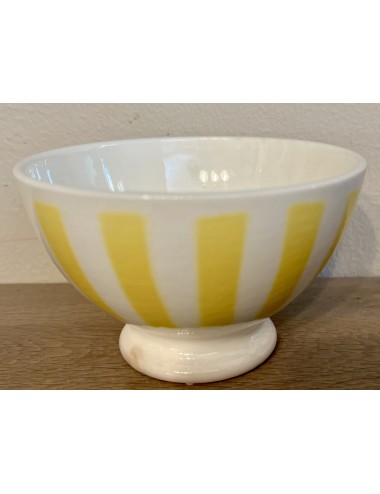 Rinse bowl / Bowl -B.F.K. (Boch Frères Keramis) - décor with vertical yellow stripes