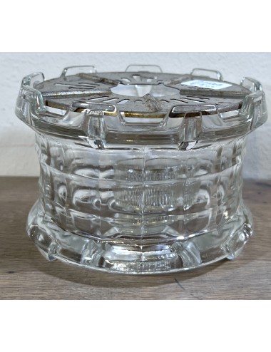 Theelicht - Verkade Waxine - rond model uitgevoerd in zwaar glas met verchroomd deksel