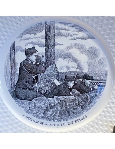 Sierbord / Gedenkbord - Societe Ceramique - opschrift 'défense de la nethe par les belges'