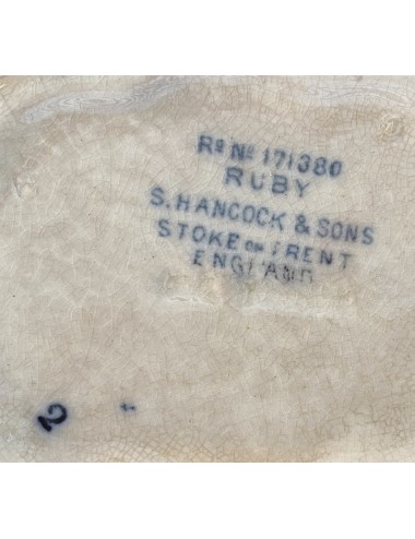 Sausterrine – Sauceboat –S. Hancock & Sons Stoke on Trent England – Rd No 171380 – Decor van vloeiblauwe bloemen