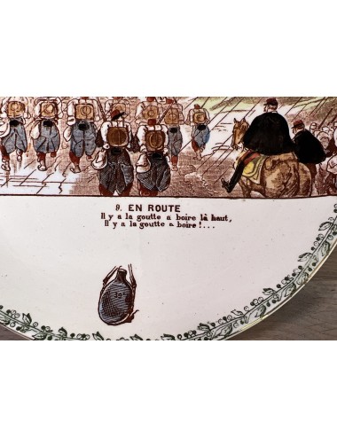 Sierbord / Dessertbord - HB & Cie Choisy le Roi Terre de Fer - décor La Vie Militaire No. 1