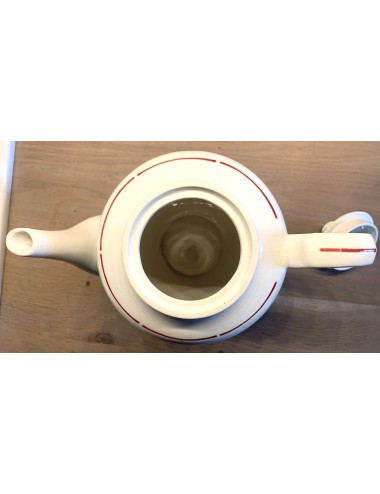 Koffiekan / Koffiepot - Nimy - spuitdecor van grijsblauwe/bordeauxrode bloemen