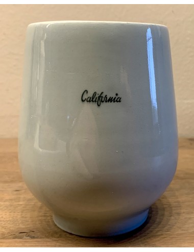 Melkbeker / Soepbeker in celadon grijs-blauwe kleur - Petrus Regout jaren 1950