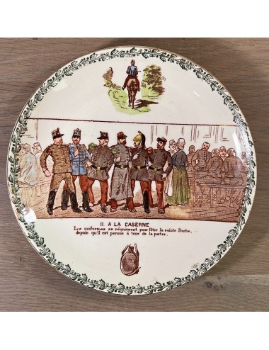 Sierbord / Dessertbord - HB & Cie Choisy le Roi Terre de Fer - décor La Vie Militaire No. 11