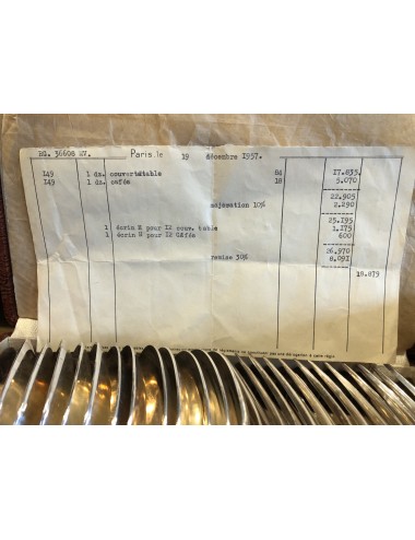 Bestek - 24-delig, verzilverd in doos, met originele rekening uit 1957 - ORBRILLE
