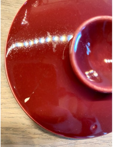 Suikerpotje - Royal Goedewaagen Potteries Gouda - bordeaux rood met licht groenige binnenkant