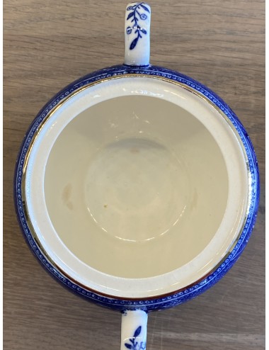 Suikerpot - Victoria porcelain - décor WILLOW blauw met goudgekleurde lijntjes